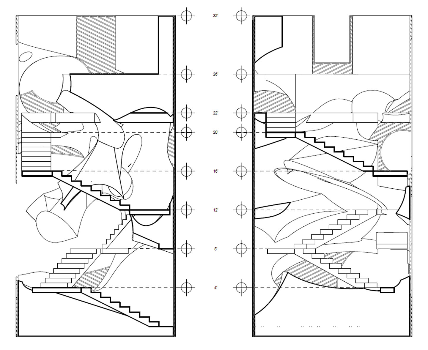 Section Diagrams of the Tower